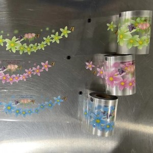 Flower design heat transfer film for pp cup pp jars heat transfer decal