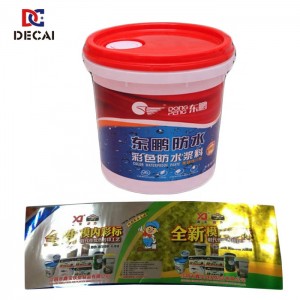 Holographic Iml for PP  Plastic  Bucket  iml  label with glitter