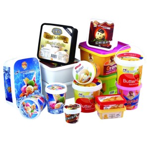China Plastic Iml in Mold Labling Food Bucket with Lid for Chocolate Ice Cream Cookies Biscuit