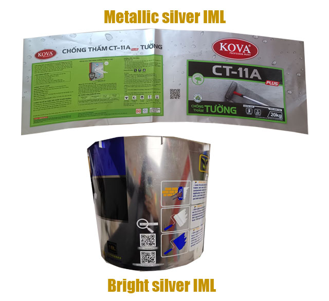 The difference between metallic silver and bright silver for IML