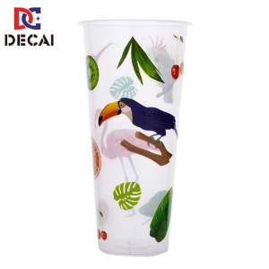Factory Supply custom colorful design plastic cup in mold label cup