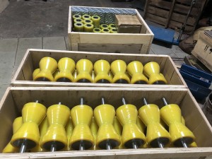 Pipe PU rubber roller with pillow block