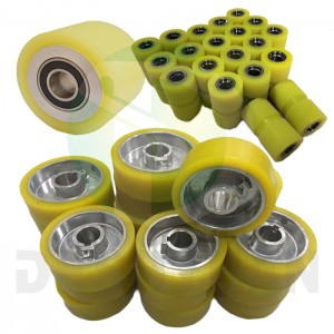 Polyurethane PU rubber wheels with 6001model bearing