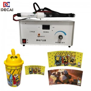 High voltage generator static charger for in mold label injection on plastic plate basin bucket