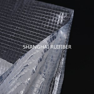 Triaxial fibreglass rete fabricae scrims positae pro aluminio claua insulation