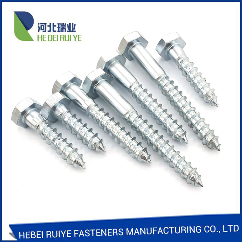 China Wholesale Drywall Screw Manufacturers - Mild Steel Hex Head DIN571 Wood Screw for Wood – Ruiye detail pictures