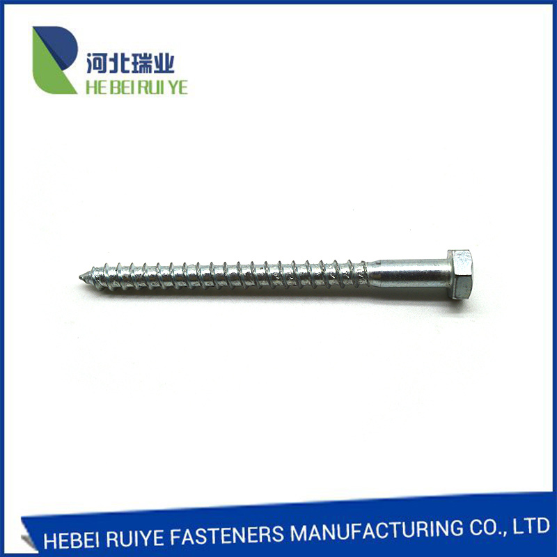 China Wholesale Drywall Screw Manufacturers - Mild Steel Hex Head DIN571 Wood Screw for Wood – Ruiye detail pictures
