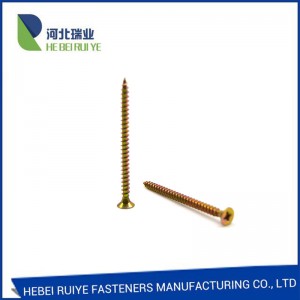Manufactur standard China Wholesale Self Tapping Chipboard Screw Yellow Zinc Plated Drywall Screw