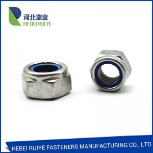 nylon zincato acciaio al carbonio zinco inserto dado nylock serratura tappo dadi esagonali DIN982 985