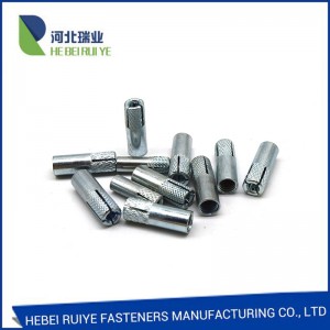OEM/ODM Manufacturer yellow zinc plated drop in anchor bolts M12 x 50mm, half knurling anchor bolts galvanized