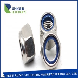 Discount Price China Stainless Steel DIN982 Prevailing Torque Type Hexagon Thick Nuts with Non-Metallic Insert