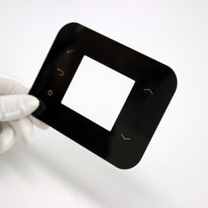 2 mm-es rejtett ablak fekete nyomtatott elektromos edzett üveg panel