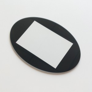 Brugerdefineret oval form 2 mm hærdet glas til industriel skærm