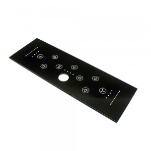 Plazo de entrega corto para el vidrio de cubierta de impresión de seda del interruptor de botones cóncavos táctiles de China
