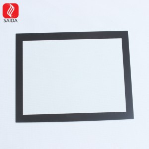 Högkvalitativt främre härdat glas med svart silkscreen för LCD-skärm