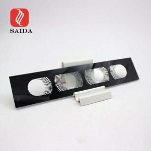 2mm nástenné LED osvetlenie z tvrdeného skla s čiernou keramickou potlačou