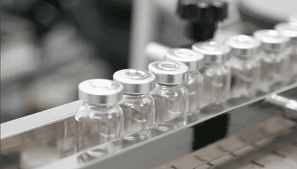 Begär flaskhals för medicinglasflaska med covid-19-vaccin