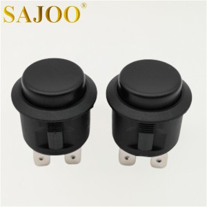 10A 5E4 round black push button switch SJ1-6