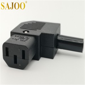 Re-wirable AC Plugs C13 C14 90 degree Horizontal Connector assembly plug adapter JA-2231-2