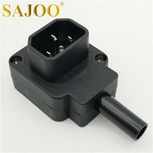 Re-wirable AC Plugs C13 C14 90 degree Horizontal Connector assembly plug adapter JA-2233-A