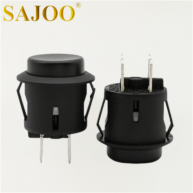 Europe style for Switches For Thailand Marke - 10A 5E4 round black push button switch SJ1-6 – Sajoo
