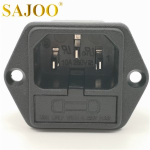 POLYSNAP INTLET 10A 250V Snap-in AC POWER SOCKET WITH FUSE HOLDER ປ່ຽນແຮງດັນ JR-101-1F