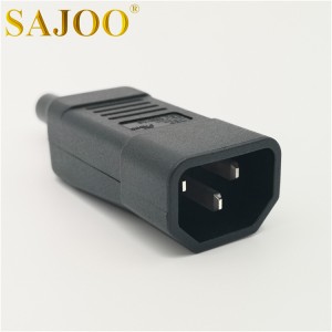 Re-wirable AC Plugs C13 C14 90 degree Horizontal Connector assembly plug adapter JA-2233