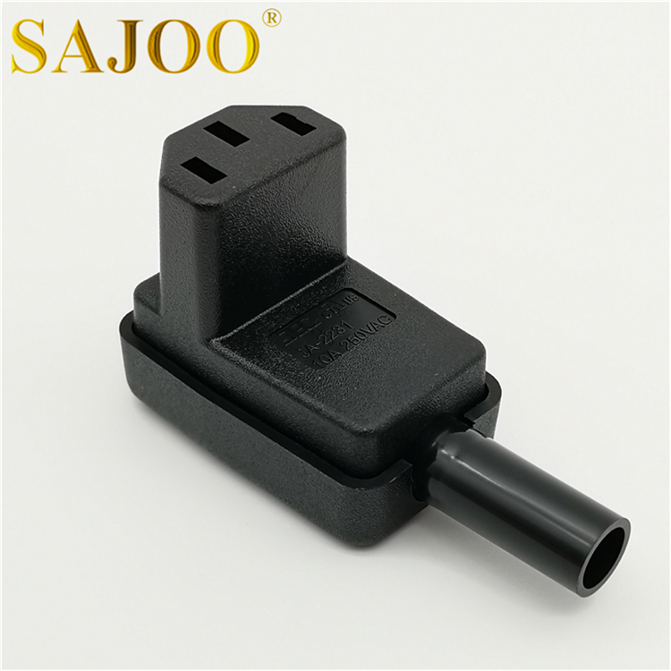 China Re-wirable AC Plugs C13 C14 90 degree Horizontal Connector
