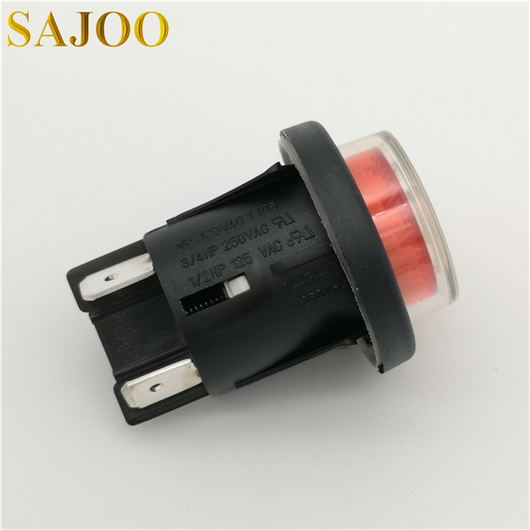 Bottom price Lamp Switch - 16A 250V 5E4 high-power round lamp waterproof push button switch SJ1-2(P) – Sajoo