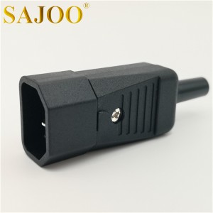 Re-wirable AC Plugs C13 C14 90 ອົງສາ Horizontal Connector assembly plug adapter JA-2233