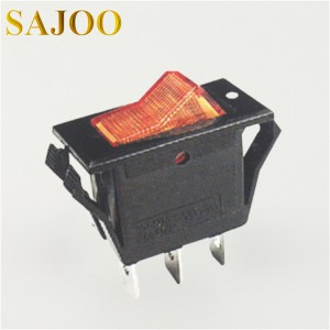 SAJOO 16A 3PIN ロッカー スイッチ ランプ付き SJ4-5