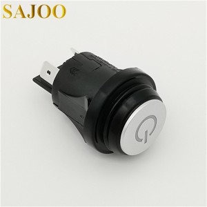 Altkvalita provizanto 16A 250V UL atestita cirkla LED akvorezista prembutonŝaltilo SJ1-2(P)-LED