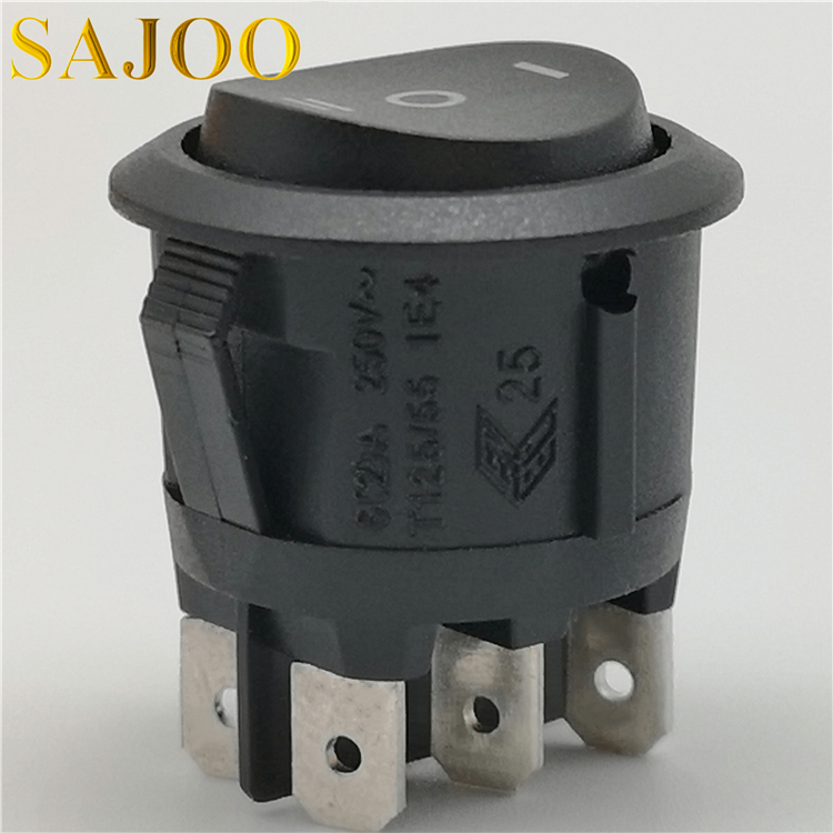100% Original Waterproof Sealed Rocker Switch - SAJOO 16A 125V 3 position 6Pin round rocker switch SJ2-9 – Sajoo
