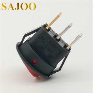 SAJOO 3Pin 16A 250V T125 round rocker switch with lamp SJ2-14