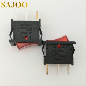SAJOO 6A T125 2Pin on-off miniature rocker switch with lamp SJ2-4