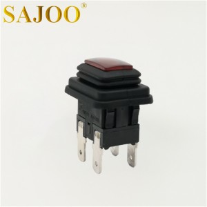 6A T125 kwadratowy miniaturowy wodoodporny przełącznik wciskany z lampką SJ1-5(P)
