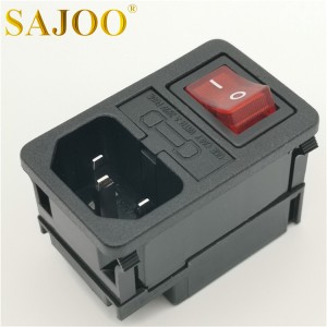 POLYSNAP INLET AC POWER SOCKET WITH SWITCH & FUSE HOLDER * ソケット JR-101-1FRSG-03
