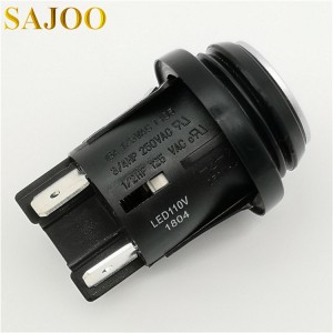 Visokokvalitetni dobavljač 16A 250V UL certificirani okrugli LED vodootporni prekidač s gumbom SJ1-2(P)-LED