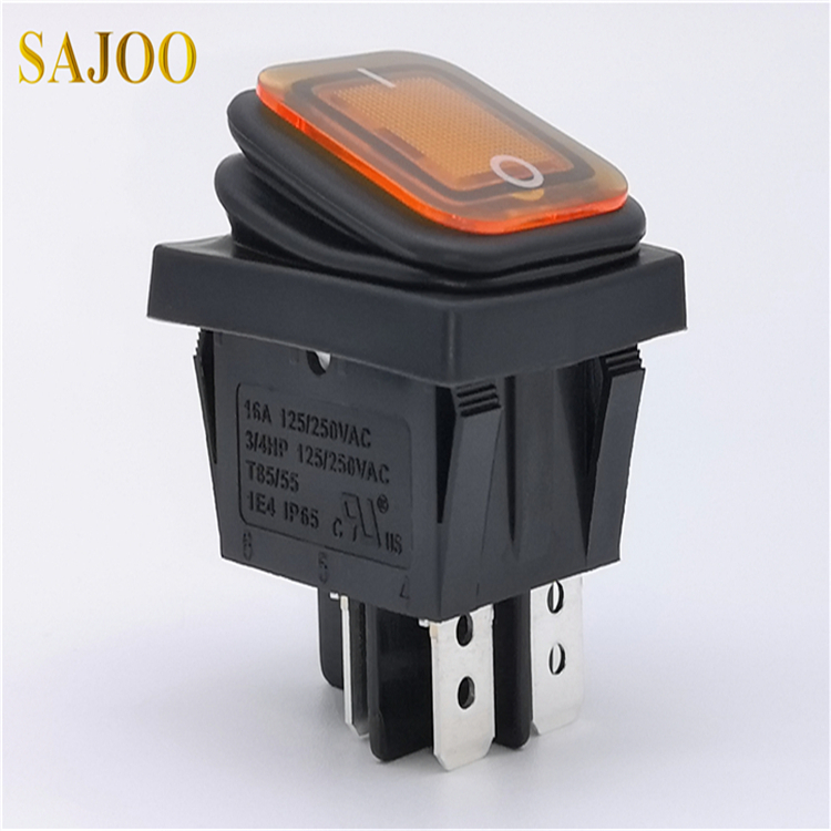 China Gold Supplier for Smart Light Switch - SAJOO 25A 250V 4Pin high current high quality waterproof rocker switch SJ3-1(P) – Sajoo