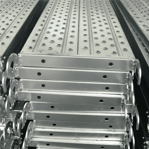 Hot-dip galvanized steel plank for scaffolding jobsite
