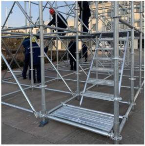 Галванӣ Q235 Steel Scaffolding Staircase барои Системаи Scaffolding
