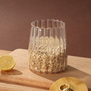 Wholesale 640ml high quality bamboo lid glass storage jar
