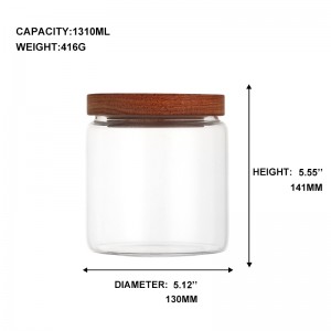 Wholesale large capacity 1310ml glass storage jar