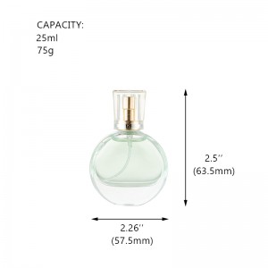 25 ml Clear Tiny Designer Unikaalne ümmargune korter pihustatav parfüümipudel hulgimüük