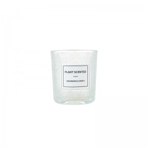 200ml Embossed clear hollow candle jar