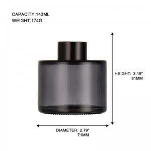 High quality matte black glass aromatherapy bottle