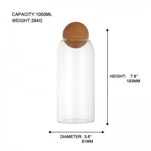 Chinese round ball cap design glass storage jar