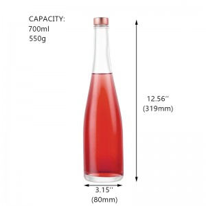 Hulgi 700ml kvaliteetne klaasist viinapudel