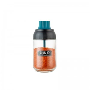 220ml glass transparent spice bottle kitchen spice jar with spoon