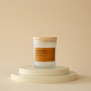 220 ml elegante leere Kerzengläser aus Milchglas mit Bambusdeckeln